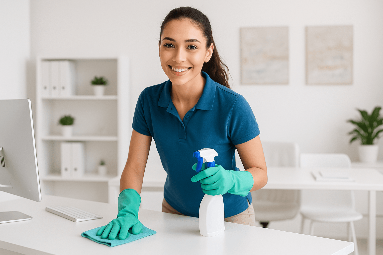Professionelles Reinigungsteam bei der Arbeit